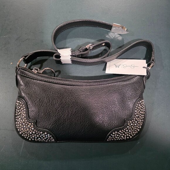 Jessica Simpson Black Clutch with Studded Accents - Picture 1 of 9